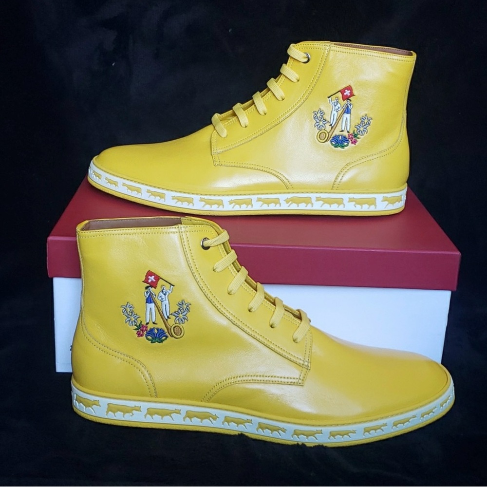 Bally Yellow High-Top Sneakers